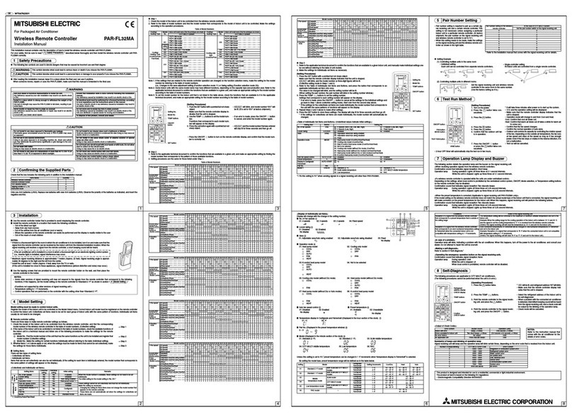 Mitsubishi Electric PAR-FL32MA User manual
