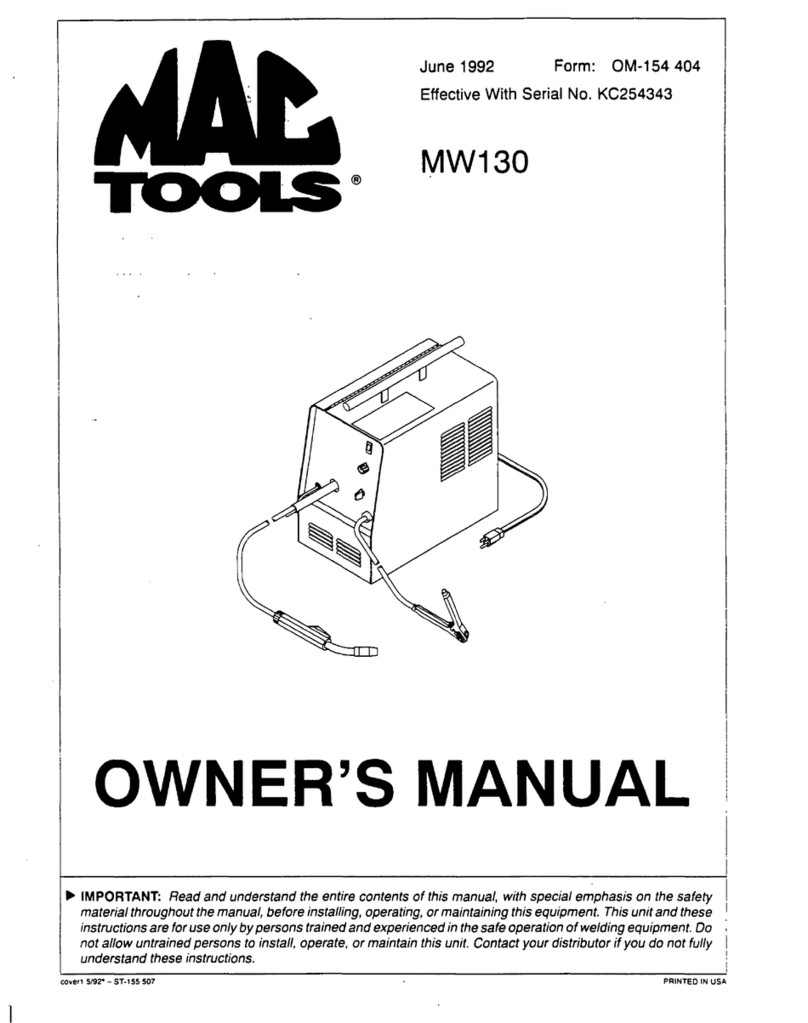 MAC TOOLS MW13O owner's manual