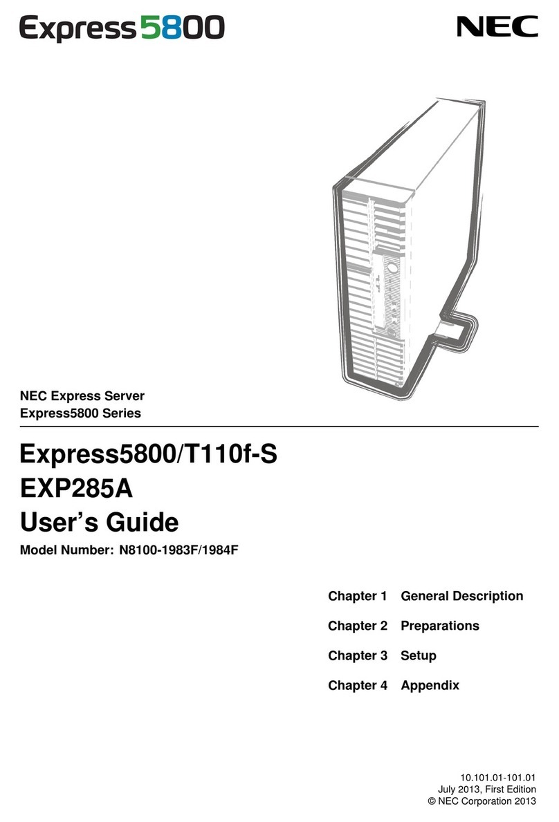 NEC Express5800/T110f-SEXP285A User manual