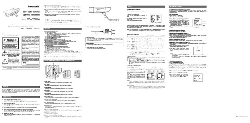 Panasonic WV-CW374 User manual