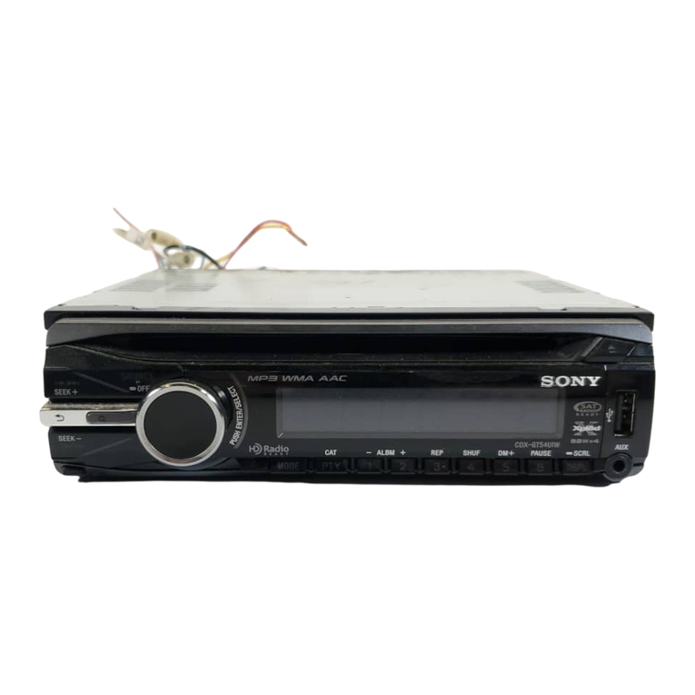 Sony CDX-GT54UIW - Cd Receiver Mp3/wma/aac Player User manual