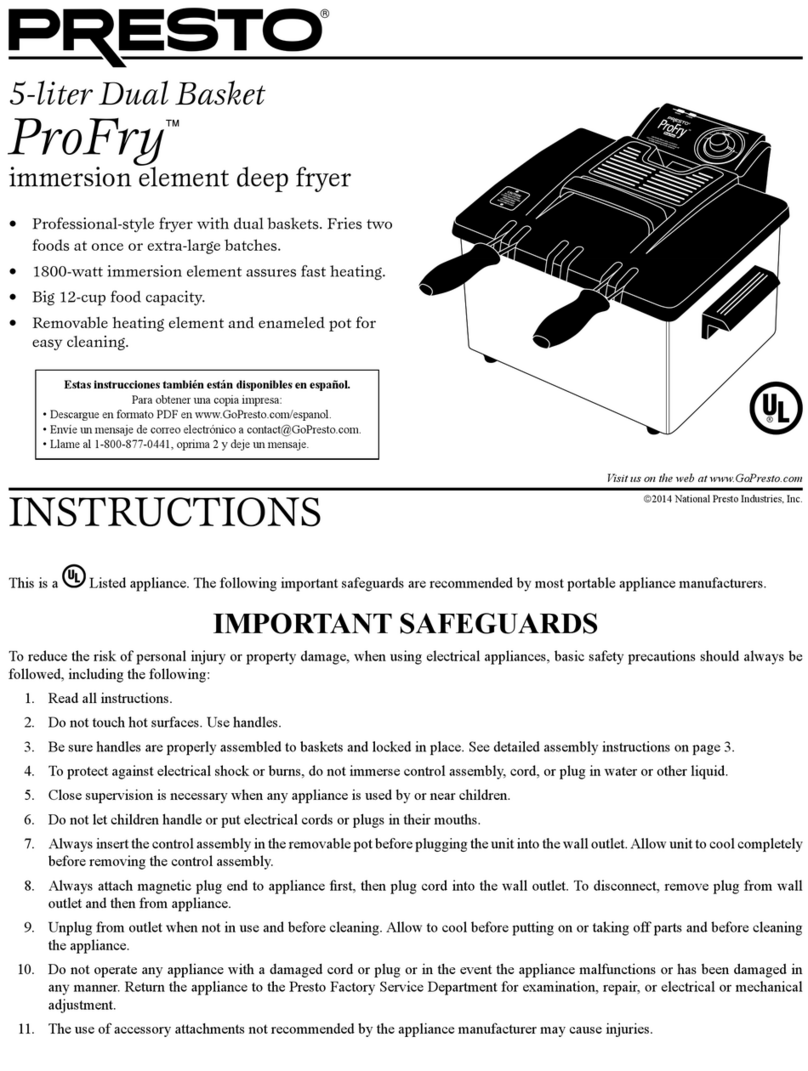 Presto 5-liter Dual BasketProFry instructions