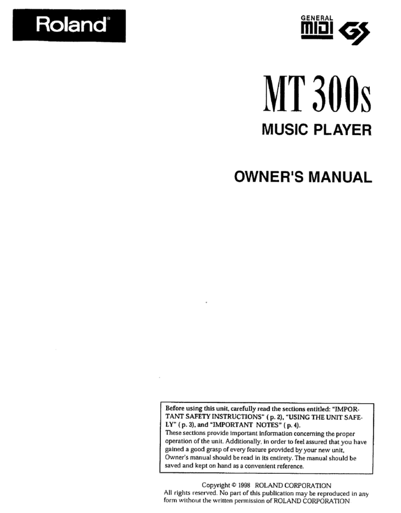 Roland MT 300s User manual