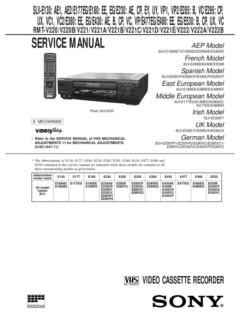 Sony SLV-E130AE1 User manual Sony SLV-E130AE1 User manual