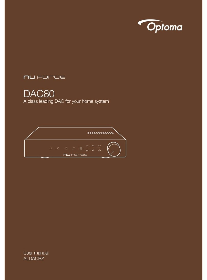Optoma Nu Force DAC80 User manual