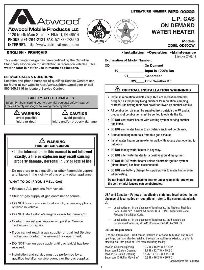 Atwood OD50 Operating & maintenance instructions Atwood OD50 Operating & maintenance instructions