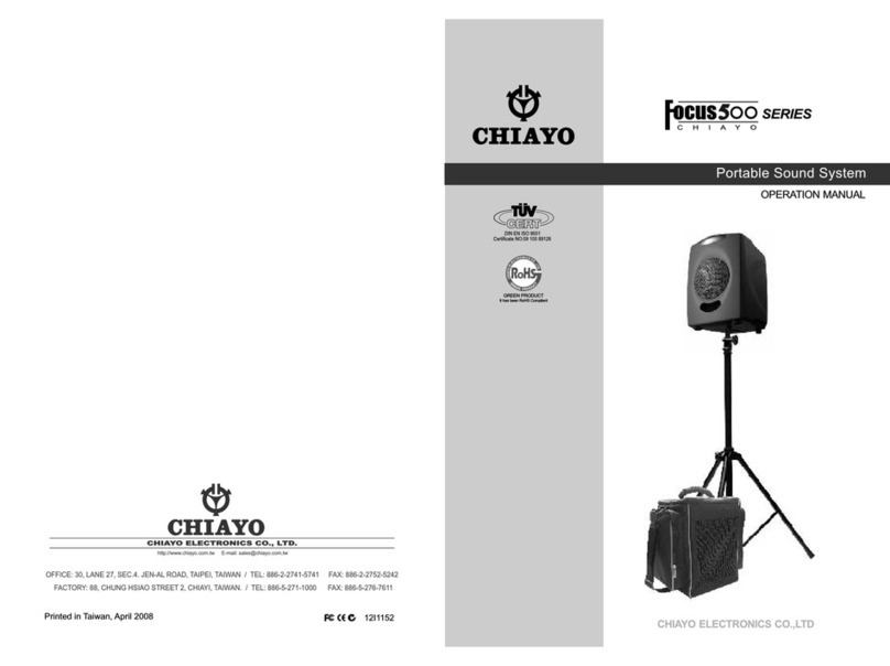 Chiayo Focus500 Series Operation manual