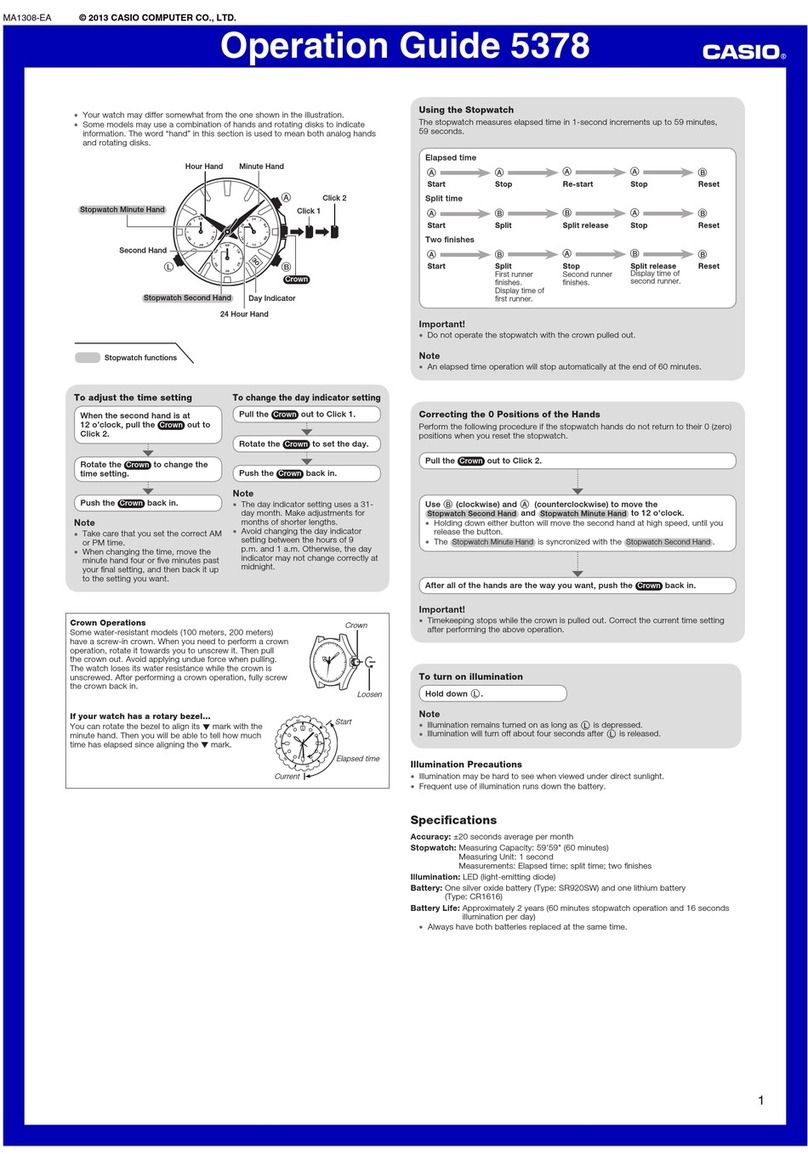 Casio 5378 Operation guide