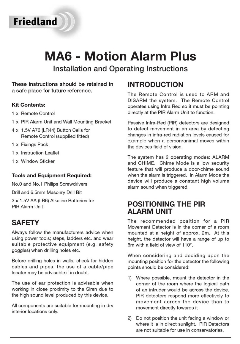 FRIEDLAND MA6 Installation and operating instructions