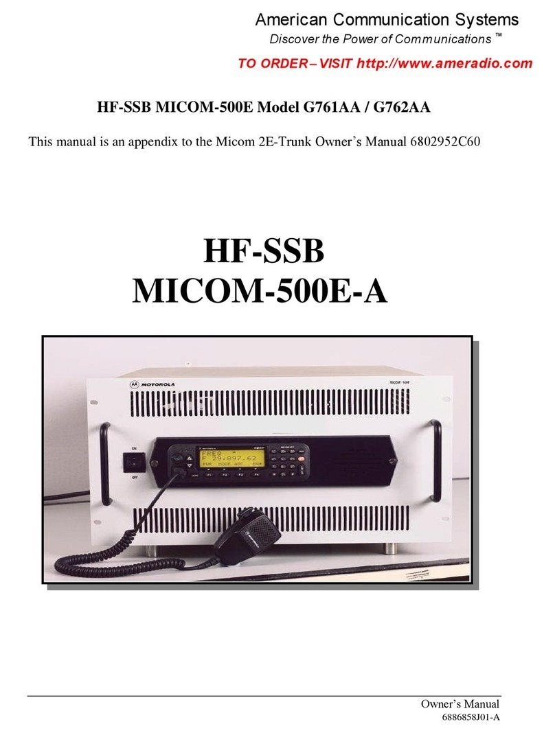 Motorola HF-SSB MICOM-500E-A G761AA User manual