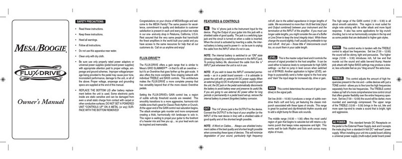 Mesa/Boogie Flux-drive owner's manual