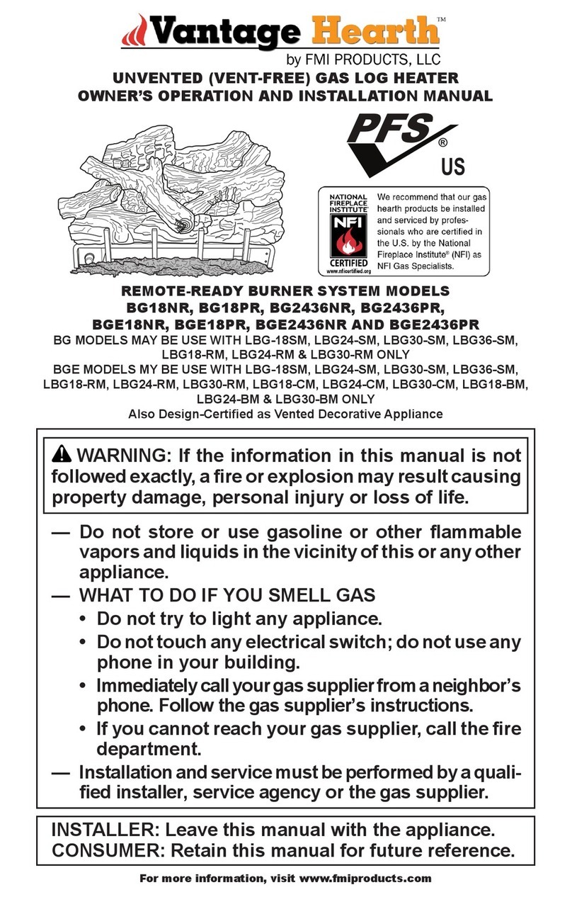 Vantage Hearth BG18NR owner's manual
