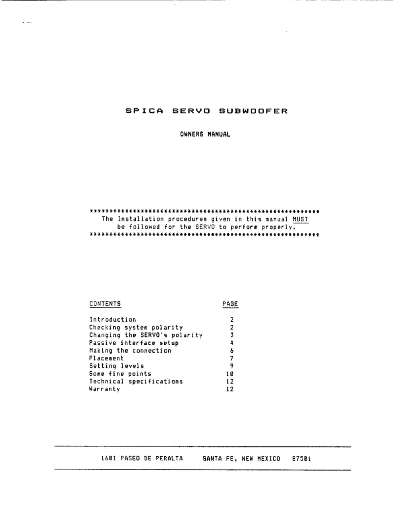 Spica SERVO owner's manual