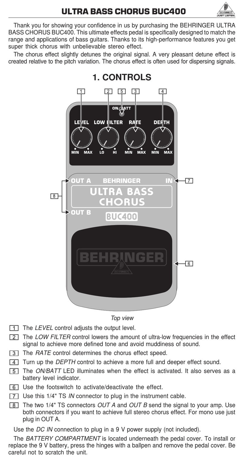 Behringer Ultra Bass Chorus BUC400 User manual Behringer Ultra Bass Chorus BUC400 User manual