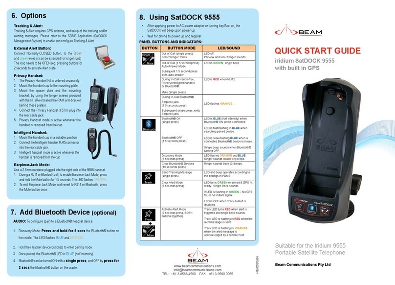 Beam iridium SatDOCK 9555with built in GPS User manual