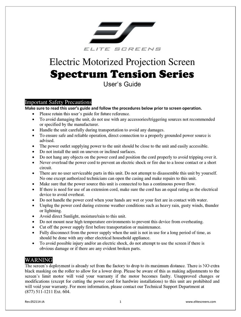 Elite Screens Spectrum Tension Series user guide