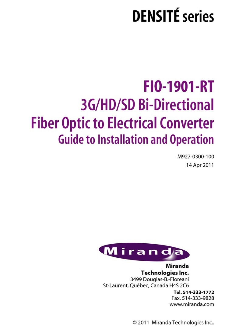 Miranda FIO-1901-RT Guide to installation and operation