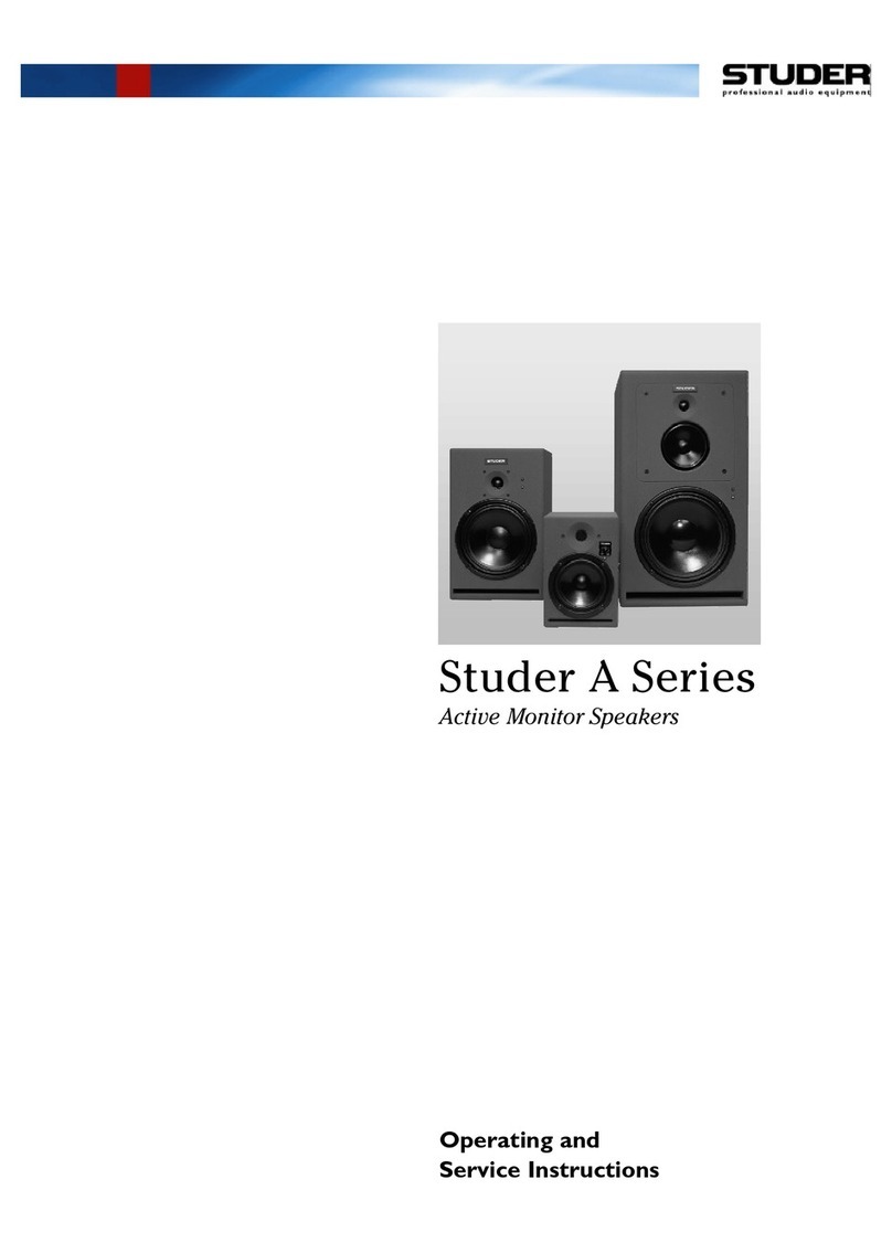 Studer A1 Operating and service instructions