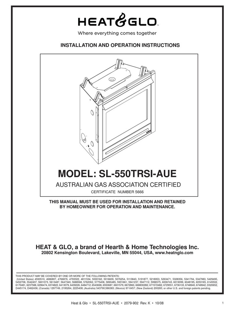 Heat & Glo SL-550TRSI-AUE Installation and operation instructions Heat & Glo SL-550TRSI-AUE Installation and operation instructions