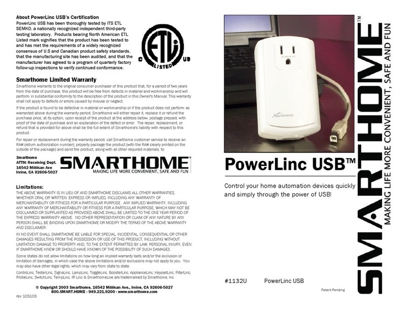 smart home PowerLinc USB quick start guide
