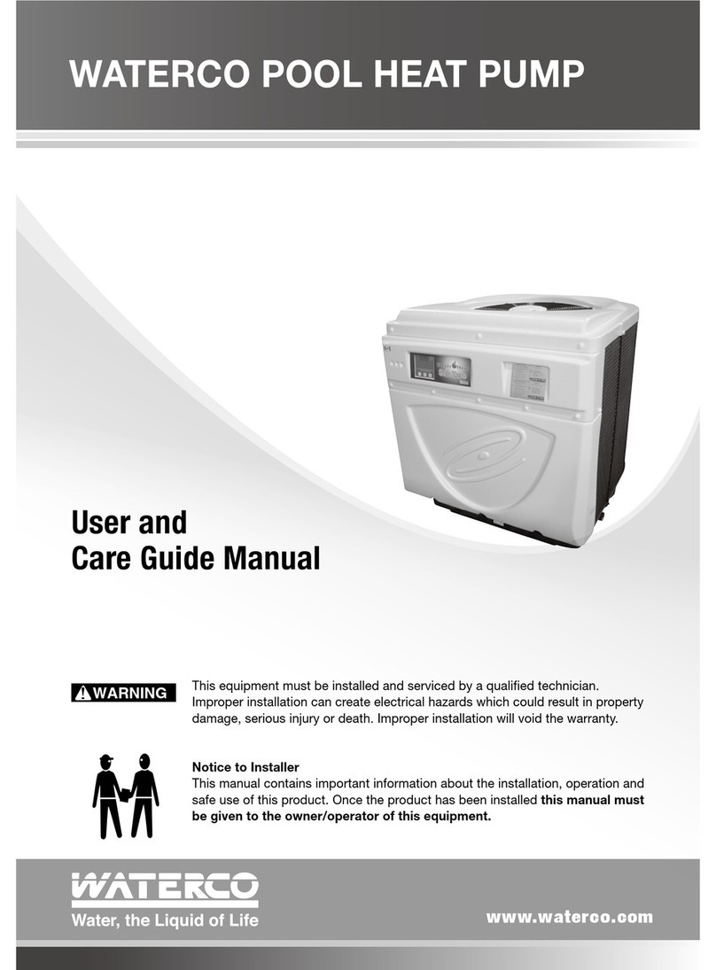 Waterco Top Discharge User and care guide manual