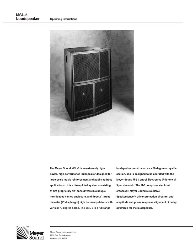 Meyer Sound MSL-5 operating instructions