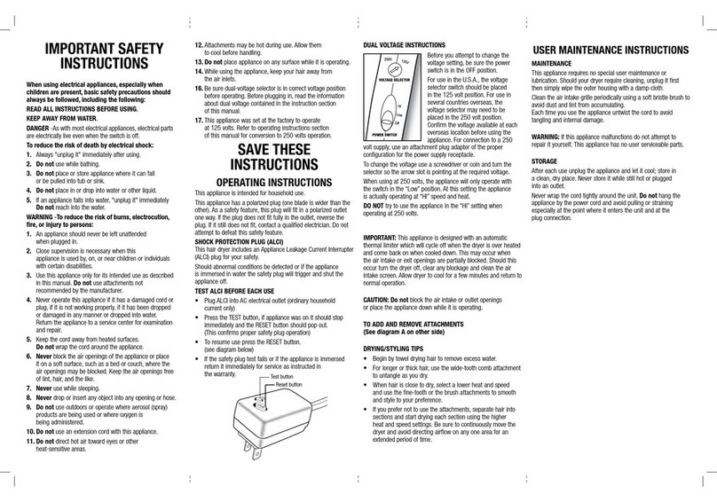 Lava LG-837 Use and Care Instruction Manual