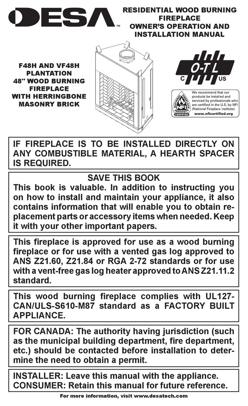 Desa F48H OWNER'S OPERATION AND INSTALLATION MANUAL Desa F48H OWNER'S OPERATION AND INSTALLATION MANUAL