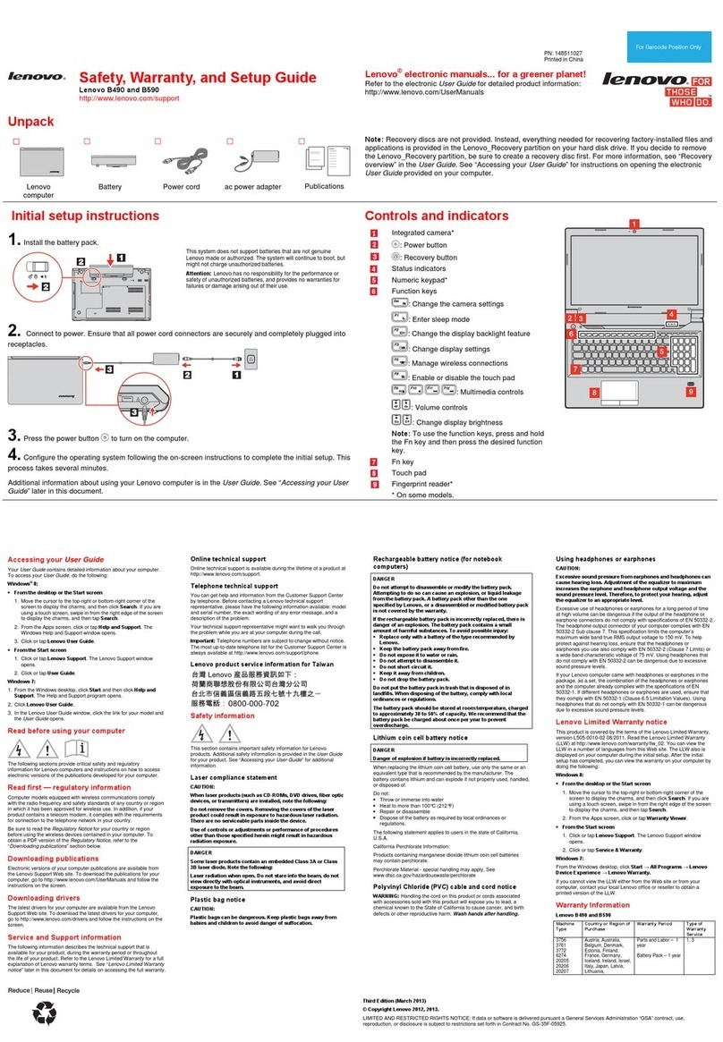 Lenovo B490 User manual