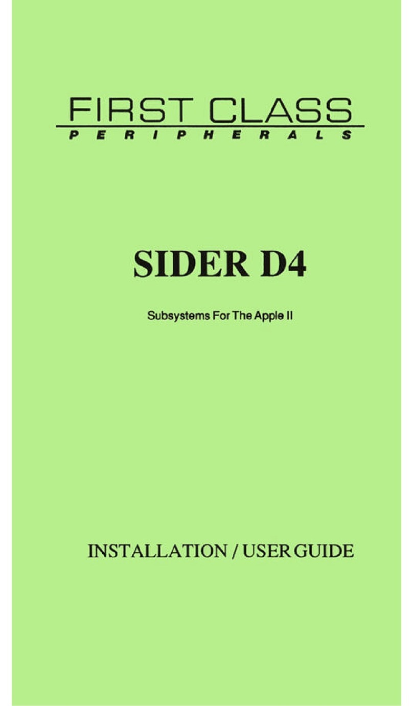 First Class Peripherals Sider D4 Installation and user guide First Class Peripherals Sider D4 Installation and user guide