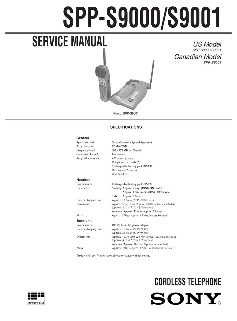Sony SPP-S9000 - Cordless Telephone Service manual