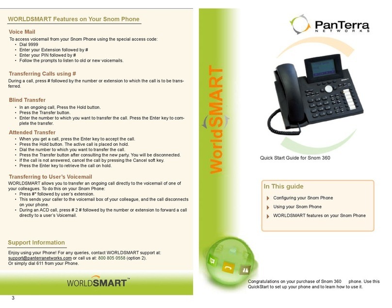 Panterra Snom 360 quick start guide