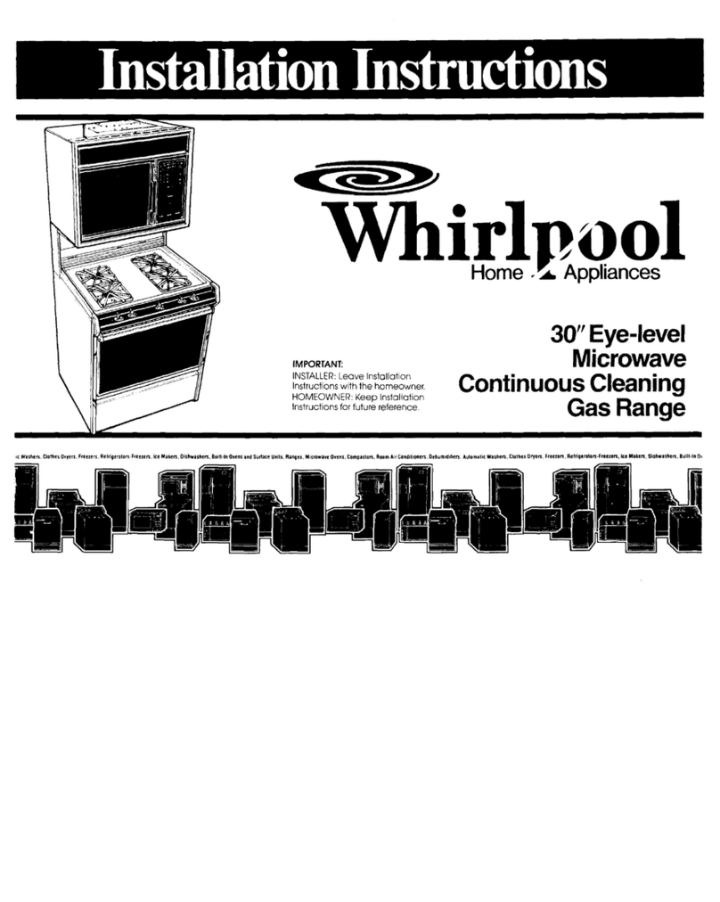 Whirlpool GAS RANGE installation instructions