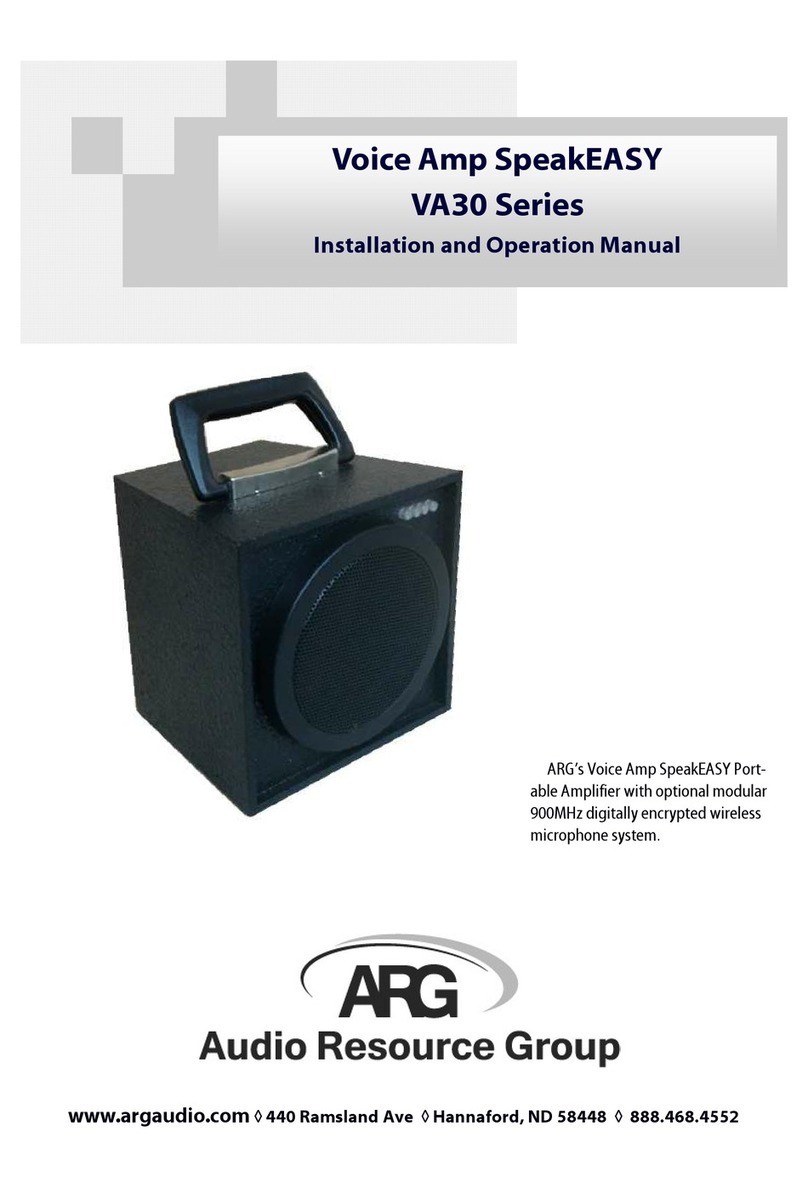 ARG Voice Amp SpeakEASY VA30 Series Installation and operation manual