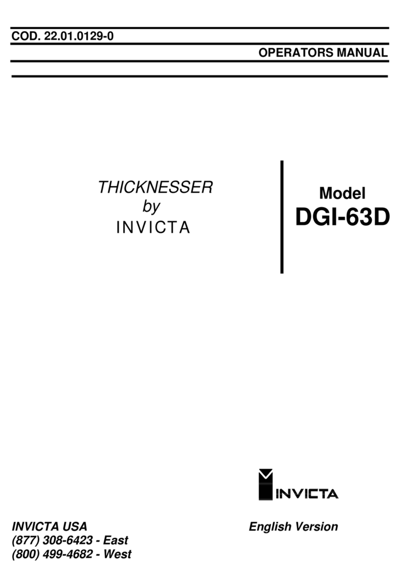 Invicta Thicknesser DGI-63D User manual