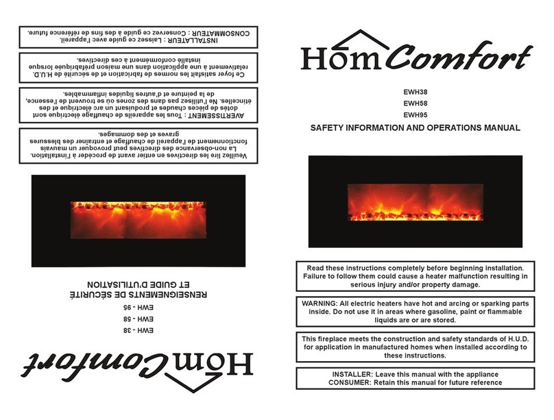 HomComfort EWH38 Operation manual