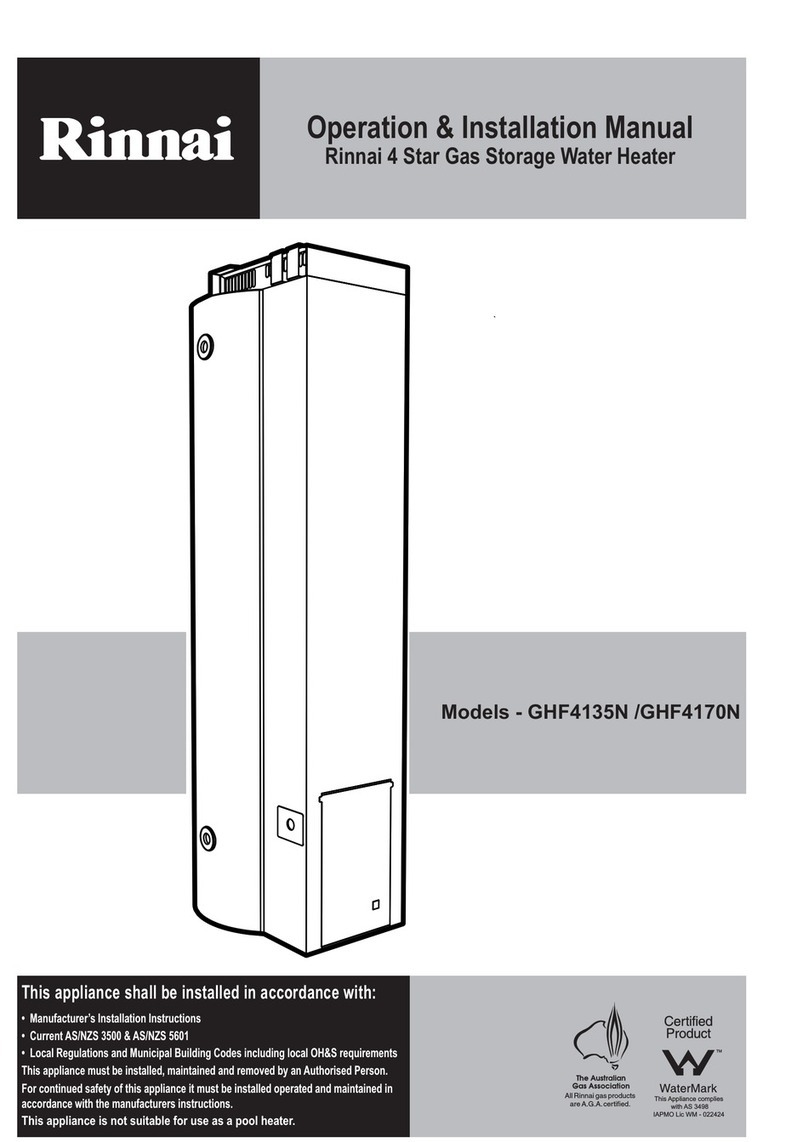 Rinnai GHF4135N Operation & installation manual