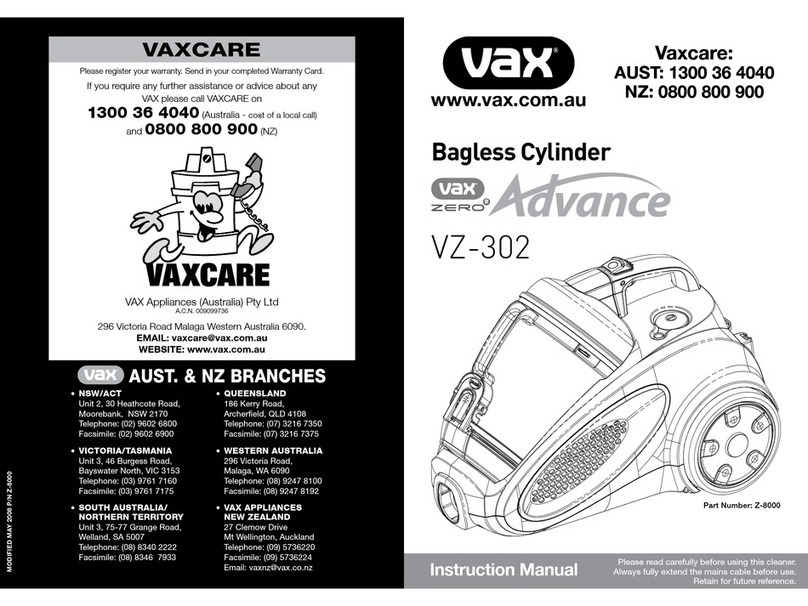 Vax Zero Advance VZ-302 User manual
