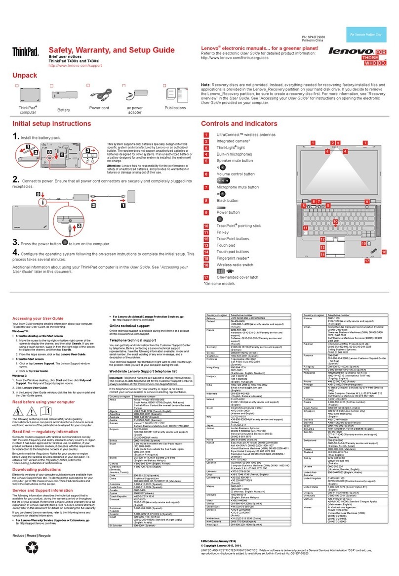 Lenovo ThinkPad T430s User manual