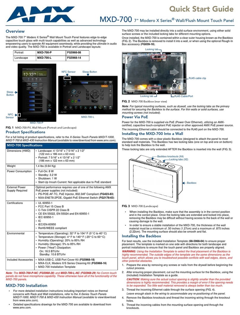 AMX MXD-700 User manual