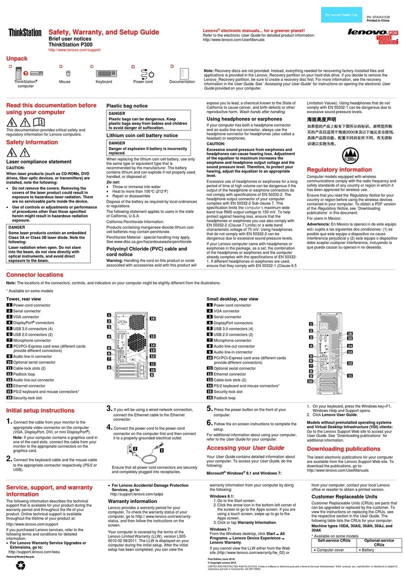 Lenovo ThinkStation P300 User manual