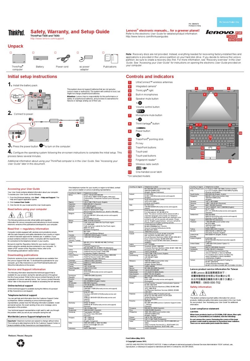 Lenovo ThinkPad T430 Setup guide