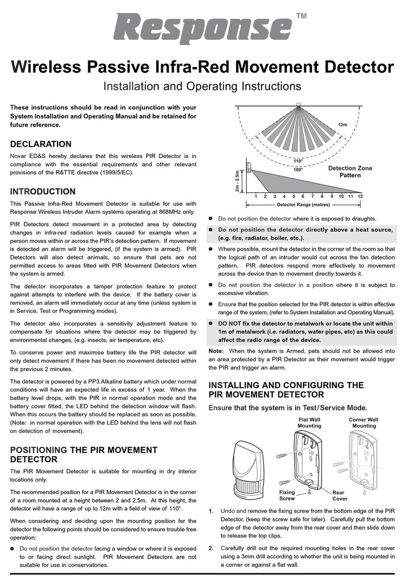 Novar ED&S Wireless Passive Infra-Red Movement Detector User manual