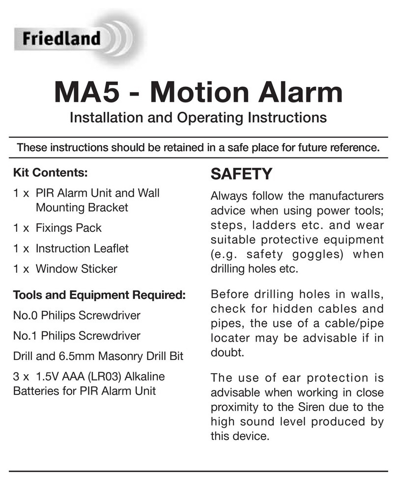 Firedland MA5 Installation and operating instructions