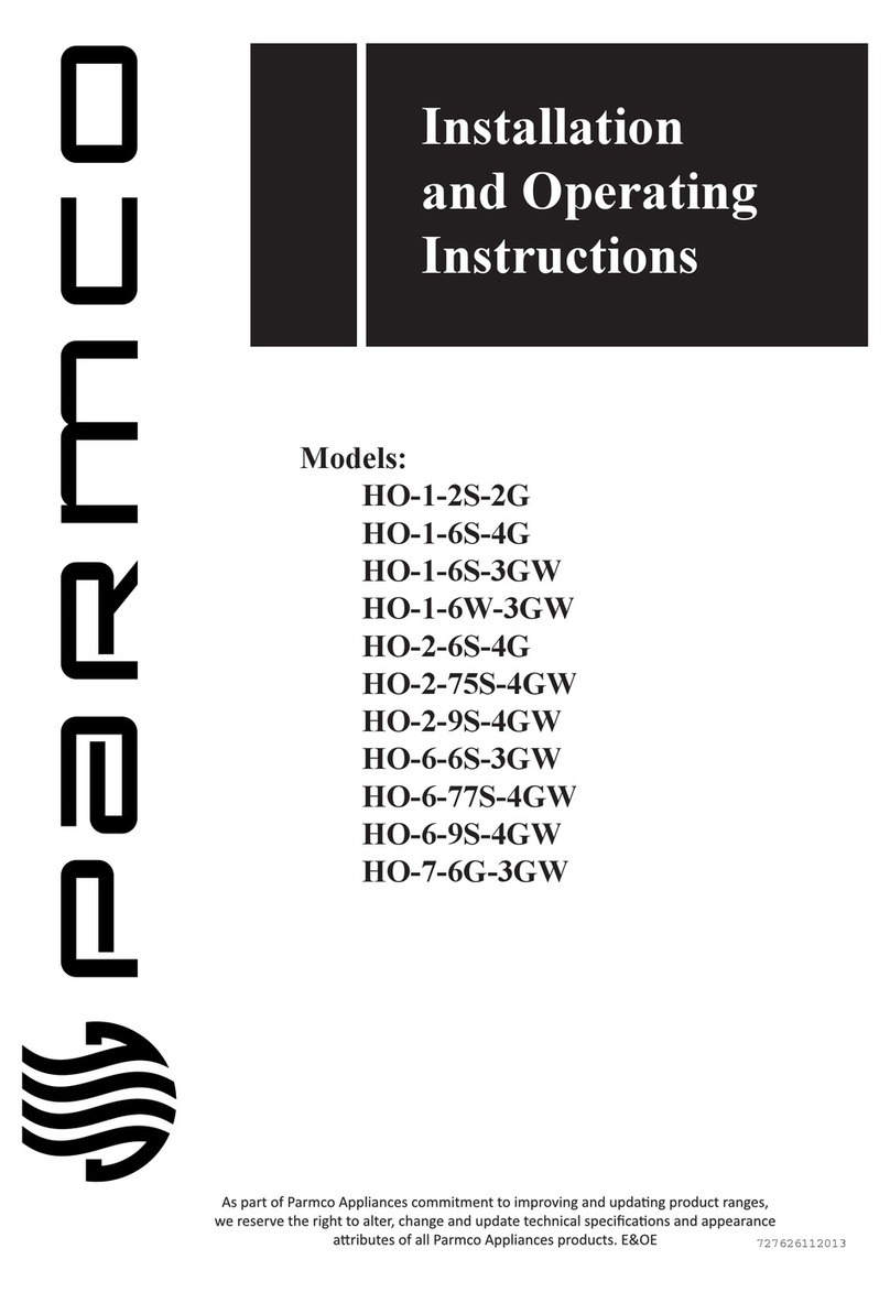 Parmco HO-1-2S-2G Installation and operating instructions