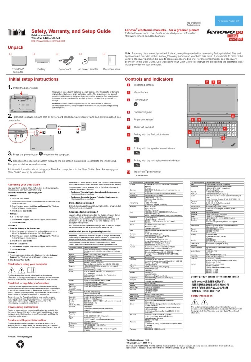 Lenovo ThinkPad L440 User manual