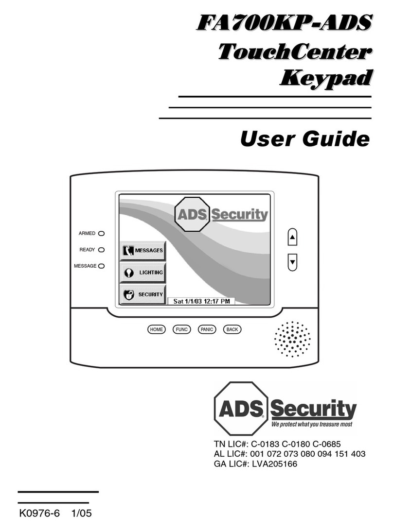 Ads Security FA700KP-ADS user guide