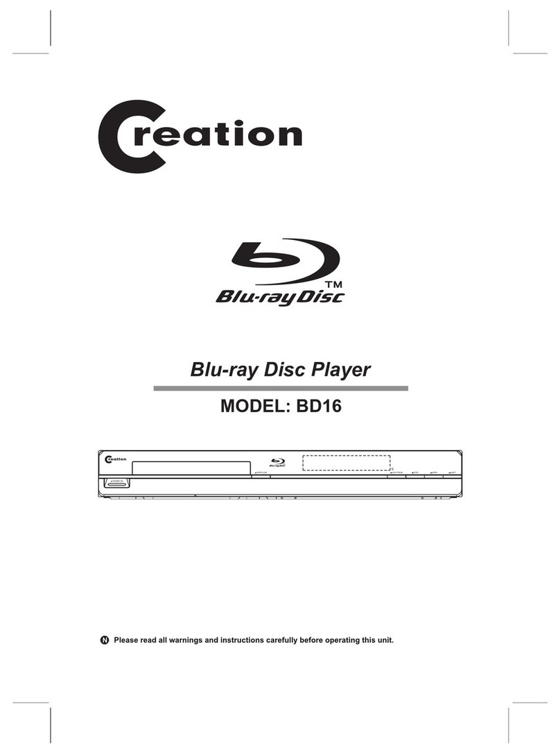 Creation BD16 owner's manual