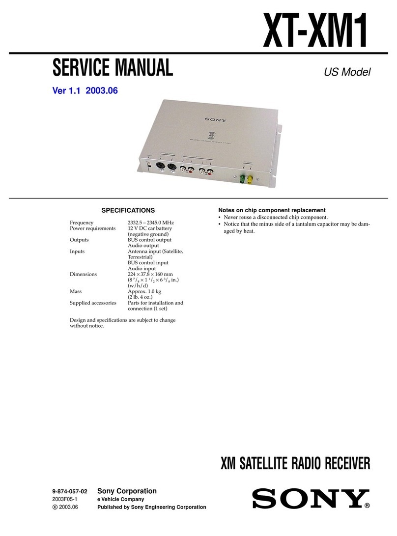 Sony XT-XM1 - Xm Satellite Radio Tuner User manual