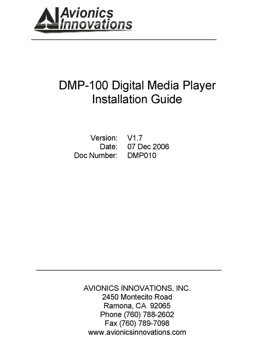 Avionics Innovations DMP-100 - Digital Player installation guide
